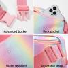cotmcor Birthday Gifts for 5 6 7 8 9 10 11 12 Year Old Girl Teens Kids, Glitter Initial Fanny Pack for Girls, Personalized Belt Crossbody Bag, Valentines Christmas Gift Trendy Stuff, Rainbow J view 4