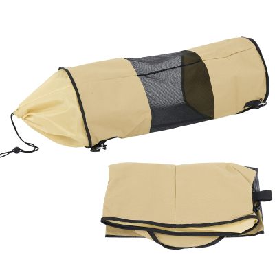 Boat Trash Bag, Reusable Mesh Trash Bags,Portable Outdoor Mesh Trash Bag,Boats Trash Container for Your Boat, Kayak, or (Khaki)