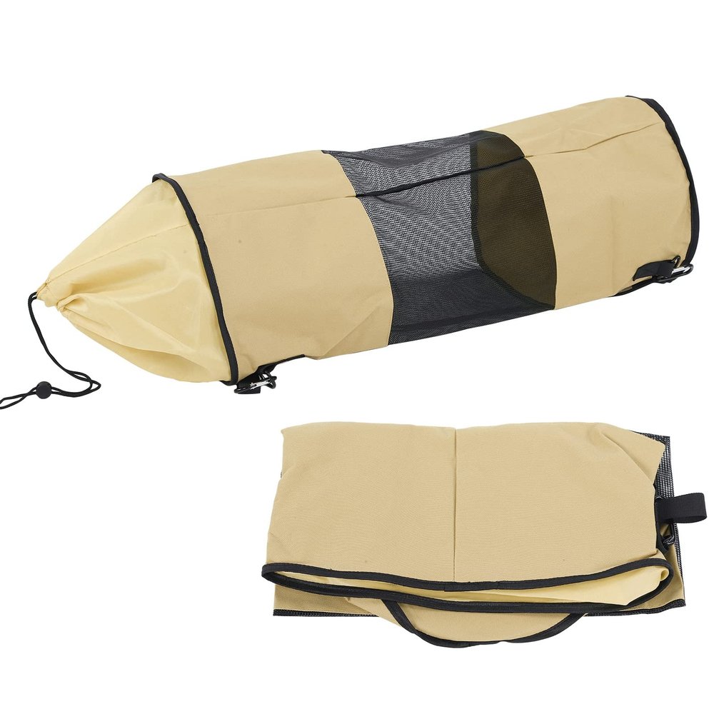 Boat Trash Bag, Reusable Mesh Trash Bags,Portable Outdoor Mesh Trash Bag,Boats Trash Container for Your Boat, Kayak, or (Khaki)
