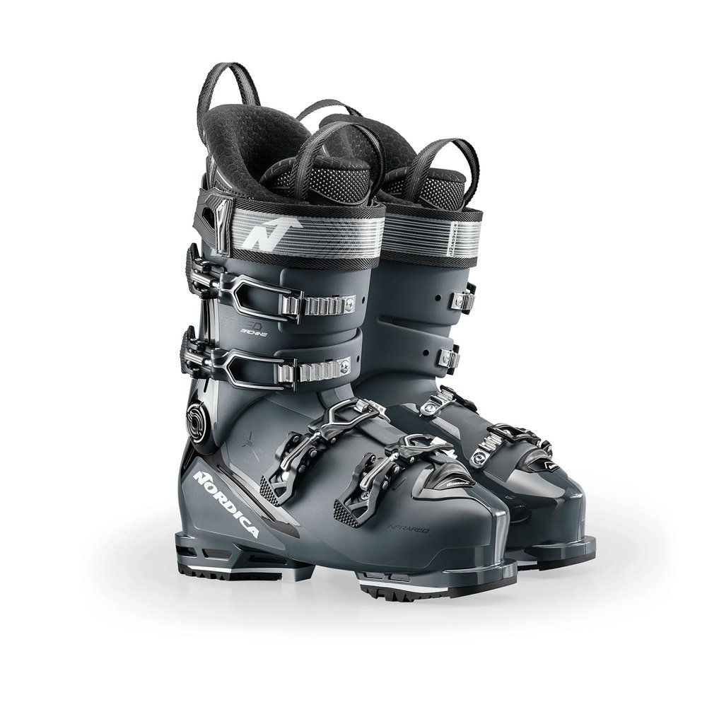 Nordica Speedmachine 3 100 Men's Medium Fit High Performance Alpine Ski Boots (Anthracite/Black/White, 26.5)