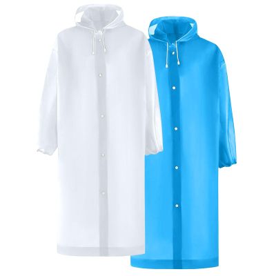 2 PC Raincoats for Adults Reusable Lightweight Rain Poncho Waterproof Outdoor Hiking Hooded Rain Coat for Women Men