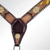 American Darling ADPAF122-BC Western Horse Floral Breast Collor Genuine Leather Tan view 3