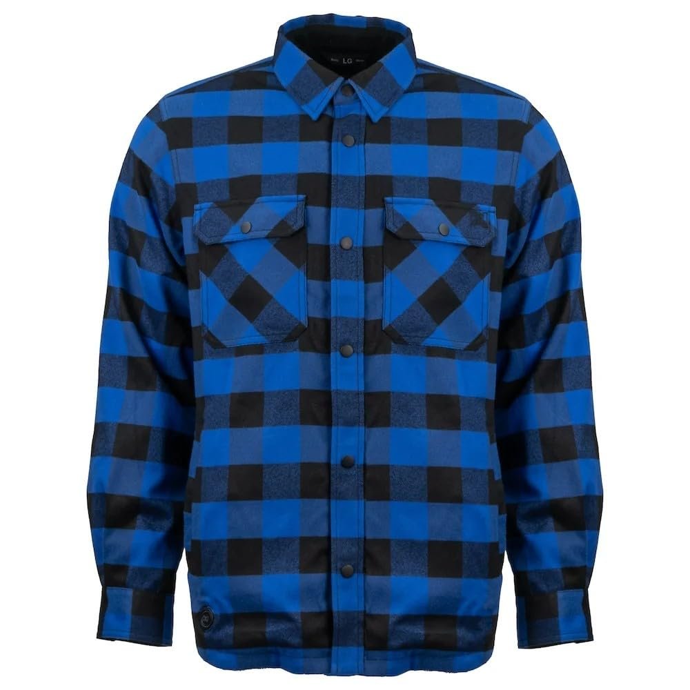 Fieldsheer Mobile Warming Men's Flannel Heated Jacket 7.4V, Black/Blue - Large