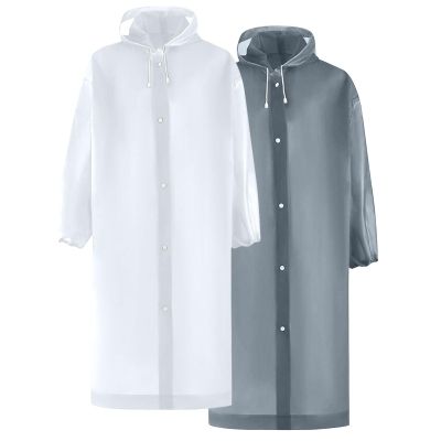 2 PC Raincoats for Adults Reusable Lightweight Rain Poncho Waterproof Outdoor Hiking Hooded Rain Coat for Women Men