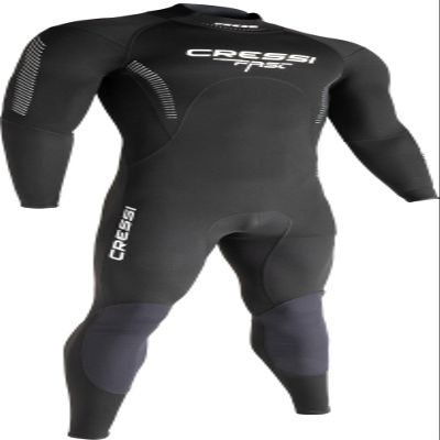 Cressi Men's 1 mm Back-Zip Neoprene Wetsuit for Scuba Diving - Black/Grey, XX-Large - Pre-Shaped Legs & Abrasion Knees for Diving Suit