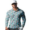 Funny Animal Men's Long Sleeve Golf Shirt, Light, Cool, Quick-Drying, Casual Collared Polo Shirt for Sports and Hiking Large view 2