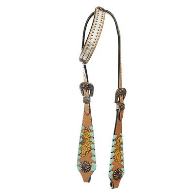 American Darling ADPAF110-HS Western Horse Floral One Ear Headstall Leather