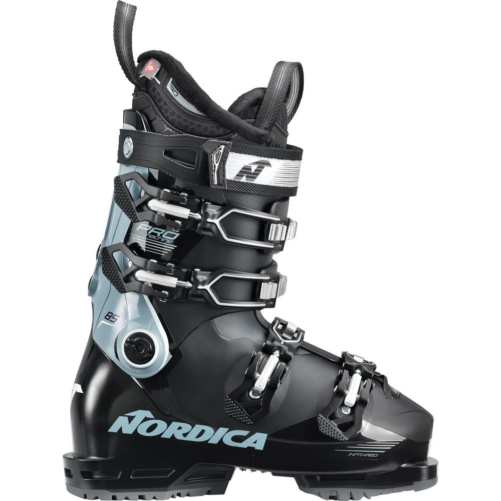 Nordica Promachine 85 W Women's Narrow Fit High Performance Alpine Ski Boots (Black/Blue/White, 23.5)