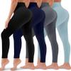 4 Pack Leggings for Women Butt Lift High Waisted Tummy Control No See-Through Yoga Pants Workout Running Leggings view 1