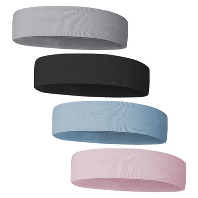 Headband Headbands Sports, 20 * 15 * 2 4 Pcs Sports Headband Training Sweatband Non Slip Ice Silk Hair Band Exercise Fitness Headbands for Yoga Running Cycling (Blue + Black +