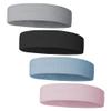 Headband Headbands Sports, 20 * 15 * 2 4 Pcs Sports Headband Training Sweatband Non Slip Ice Silk Hair Band Exercise Fitness Headbands for Yoga Running Cycling (Blue + Black + view 1