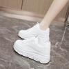 CPMBFDC Womens Fashion Platform Sneakers Low Top Lace Up White Platform Sneakers Womens Casual Comfort Walking Shoes (White,7) view 2