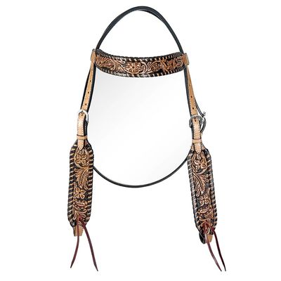 American Darling ADPAF120-HS Western Horse Floral Headstall Genuine Leather Tan