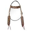 American Darling ADPAF120-HS Western Horse Floral Headstall Genuine Leather Tan
