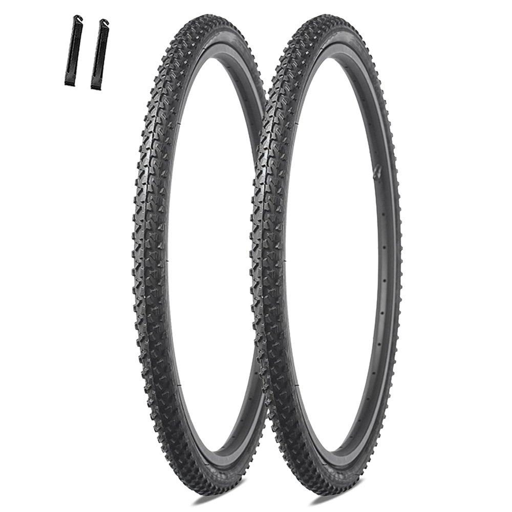 2 Pack Puncture Proof Bike Tires with Pair Levers,16x1.75,24x1.50,24x1.75,26x1.95,All Terrain Durable Replacement Tyres for MTB,BMX,Road,Hybrid,Commuter,Cruiser Bicycle,Trike