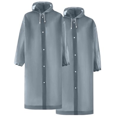 2 PC Raincoats for Adults Reusable Lightweight Rain Poncho Waterproof Outdoor Hiking Hooded Rain Coat for Women Men