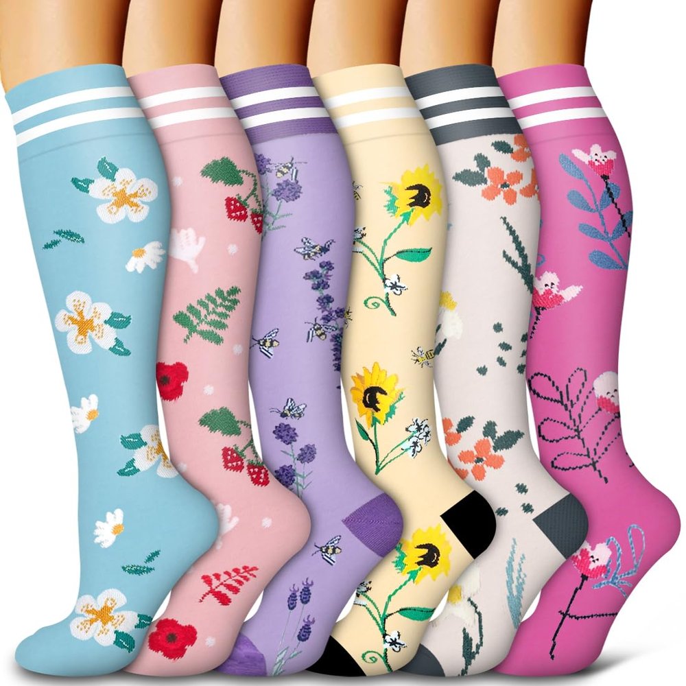 6 Pack Copper Compression Socks for Women and Men Circulation-Best Support for Medical,Running,Nursing,Athletic