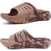 KuaiLu Mens Recovery Sandals Orthotic Arch Support Open Toe Sport Slides Thick Cushion Orthopedic Plantar Fasciitis Wide Width Summer Pool Beach Waterproof Walking Slippers Camo Tan Brown Size 11 view 1