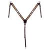 American Darling ADPAF119-BC Western Horse Floral Breast Collor Genuine Leather Tan