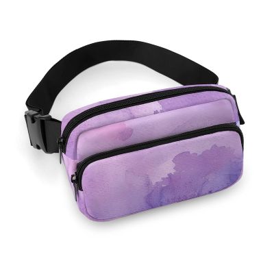 Crossbody Fanny Pack for Women Men Soft Purple Image Waist Pack Sports Belt Bag Large Waist Bag with Adjustable Strap Fashion Hip Bum Bag for Workout Running Traveling