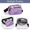 Crossbody Fanny Pack for Women Men Soft Purple Image Waist Pack Sports Belt Bag Large Waist Bag with Adjustable Strap Fashion Hip Bum Bag for Workout Running Traveling view 3