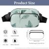 Crossbody Fanny Pack for Women Men Green Leaves Pattern Waist Pack Sports Belt Bag Large Waist Bag with Adjustable Strap Fashion Hip Bum Bag for Workout Running Traveling view 2