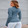 Abardsion Women's Long Sleeve Mock Turtleneck Shirts 2025 Fleece Lined Base Layer Slim Fit Thermal Underwear Tops (Haze Blue, XL) view 2
