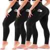 3 Pack Leggings for Women-No See-Through High Waisted Tummy Control Yoga Pants Workout Running Legging view 1