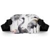 Crossbody Fanny Pack for Women Men Black And White Crane Pattern Waist Pack Sports Belt Bag Large Waist Bag with Adjustable Strap Fashion Hip Bum Bag for Workout Running Traveling view 4