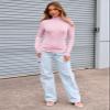 Abardsion Women's Long Sleeve Mock Turtleneck Shirts 2025 Fleece Lined Base Layer Slim Fit Thermal Underwear Tops (Light Pink, XS) view 4