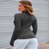 Abardsion Women's Long Sleeve Mock Turtleneck Shirts 2025 Fleece Lined Base Layer Slim Fit Thermal Underwear Tops (Dark Grey, XL) view 2