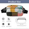 Crossbody Fanny Pack for Women Men Abstract Collage Style Waist Pack Sports Belt Bag Large Waist Bag with Adjustable Strap Fashion Hip Bum Bag for Workout Running Traveling view 2