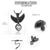 AIWENXI Wings Cremation Jewelry for Ashes Heart Shape Birthstone Urns Necklaces Stainless Steel Lover Ashes Pendant Jewelry Keepsakes Memorial Urns Necklaces for Men Women view 2