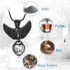 AIWENXI Wings Cremation Jewelry for Ashes Heart Shape Birthstone Urns Necklaces Stainless Steel Lover Ashes Pendant Jewelry Keepsakes Memorial Urns Necklaces for Men Women view 3