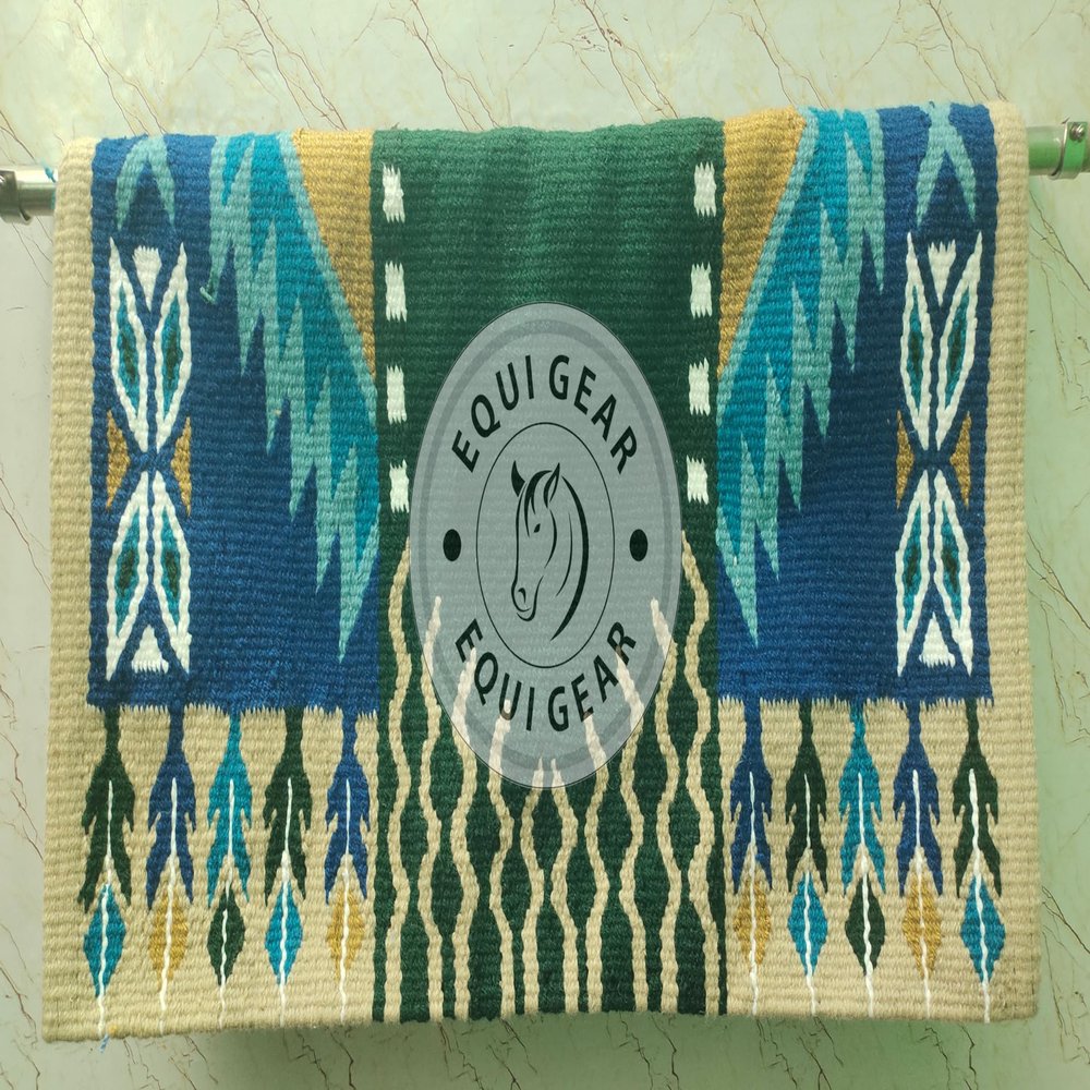 EQUIEMPRESS Western Ranch Saddle pad/New Zealand Wool Horse Western Saddle Blanket Top Wool Pad Sensor Flex (Customization Available) A568 (34" x 34")