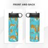 Funny Cartoon Kangaroo Zoo 18oz Insulated Sports Kettle, Outdoor Sport Gym Stainless Steel Water Bottle With Straw Lid view 4