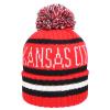 Kansas City Hat City Football Knit Hat Classic Cuff Winter Beanie with Pom Toque Skull Cap Red view 1