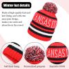 Kansas City Hat City Football Knit Hat Classic Cuff Winter Beanie with Pom Toque Skull Cap Red view 2