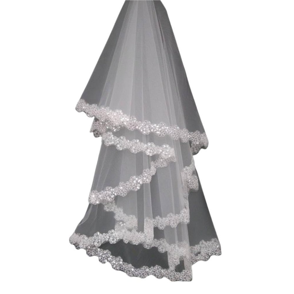 Acecare GREOENEL Amor Wedding Veil Cathedral Tulle Bridal Headpiece Wedding Shower Dress for Bride Vintage Veil F269