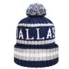 Dallas Hat City Football Knit Classic Cuff Winter Beanie Hat with Pom Toque Skull Cap Navy Blue view 1