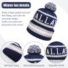 Dallas Hat City Football Knit Classic Cuff Winter Beanie Hat with Pom Toque Skull Cap Navy Blue view 3