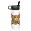 Flag Of Florida 18oz Insulated Sports Kettle, Outdoor Sport Gym Stainless Steel Water Bottle With Straw Lid view 2