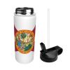 Flag Of Florida 18oz Insulated Sports Kettle, Outdoor Sport Gym Stainless Steel Water Bottle With Straw Lid view 3