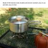 Cooking Pot and Pan Set, 304 Stainless Steel Portable Camping Cookware Mess Kit with Storage Bag for Camping Hiking Backpacking view 2