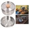Cooking Pot and Pan Set, 304 Stainless Steel Portable Camping Cookware Mess Kit with Storage Bag for Camping Hiking Backpacking view 3