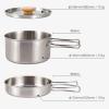 Cooking Pot and Pan Set, 304 Stainless Steel Portable Camping Cookware Mess Kit with Storage Bag for Camping Hiking Backpacking view 4