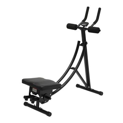 Abdominal Workout Machine, Ab Exercise Machine for Home Use, 40-Degree Arc-Shaped Dual Track for Less Stress on Neck, Back, and Shoulders with LED Display, Ab Fitness Equipment for Strength Training