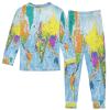 ALAZA World Map Blue 2 Piece Pajama Set Long Sleeve Top and Pants Sleepwear Unisex 6Y view 2