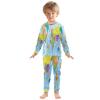 ALAZA World Map Blue 2 Piece Pajama Set Long Sleeve Top and Pants Sleepwear Unisex 8Y view 3