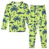 ALAZA Shark Starfish Palm Tree 2 Piece Pajama Set Long Sleeve Top and Pants Sleepwear Unisex 6Y view 1